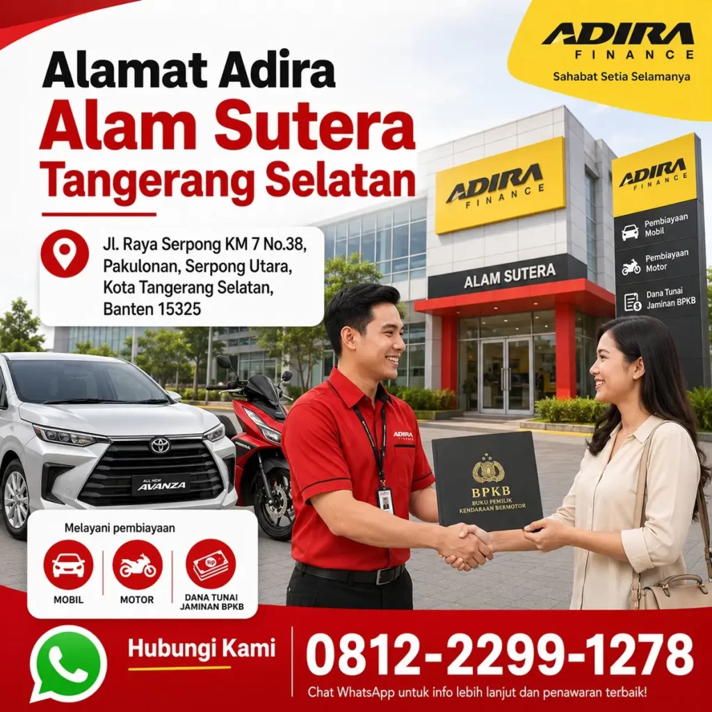 Alamat Adira Alam Sutera Tangerang Selatan